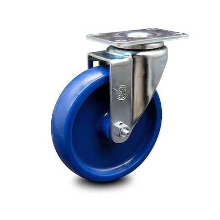 Service Caster 5 Inch Solid Polyurethane Wheel Swivel Top Plate Caster SCC-20S514-SPUS-TP3
